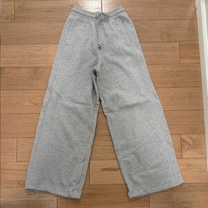 Adidas Wide Leg Heather Gray Sweatpants
